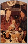 MOSTAERT, Jan The Holy Family at Table ag oil